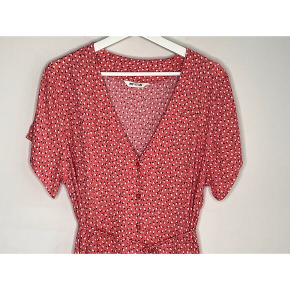 Rolla's Milla Short Sleeve Mini Tulips Swing Dress Coral/White Women's Size XL - Picture 4 of 14